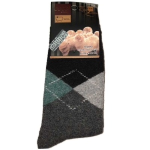 جوراب پشمی مردانه لوزی ذغالی