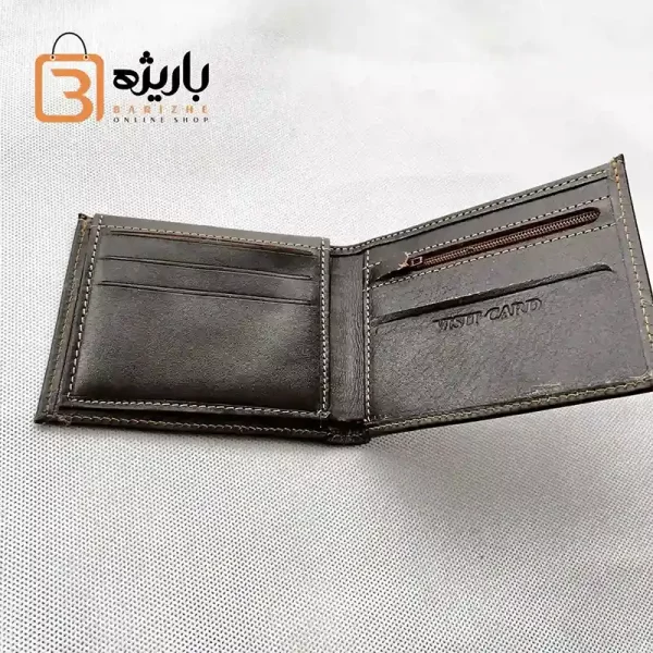 کیف پول مردانه چرم قهوه ای و مشکی