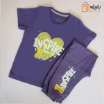 ست لباس دخترانه قلبی بنفش