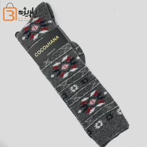 جوراب زیرزانو زنانه پشمی هندسی