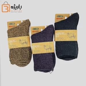 جوراب پشمی کبریتی زنانه رنگی