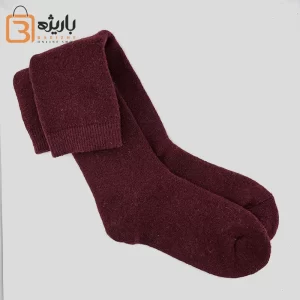 جوراب پشمی زیر زانو زنانه زرشکی