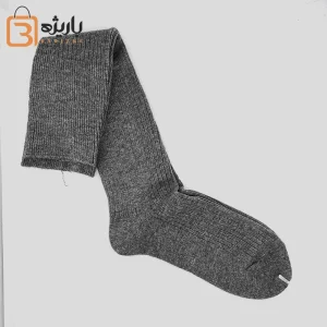 جوراب پشمی راه راه زنانه طوسی