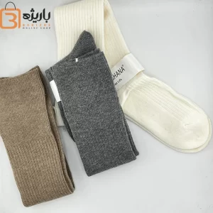 جوراب زیر زانو راه راه زنانه پشمی