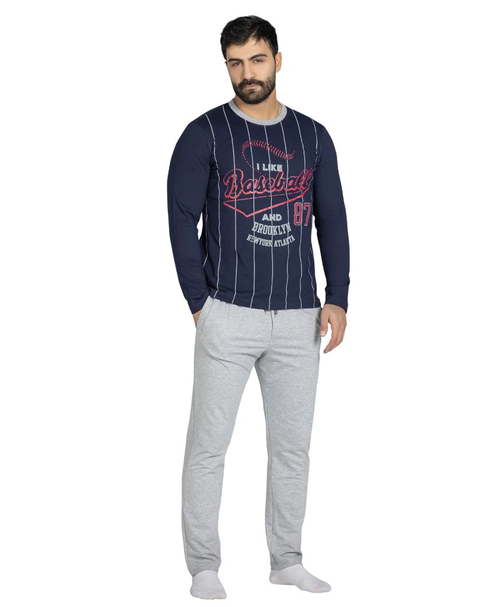بلوز شلوار مردانه آستین بلند Baseball بلوز شلوار مردانه آستین بلند Baseball
